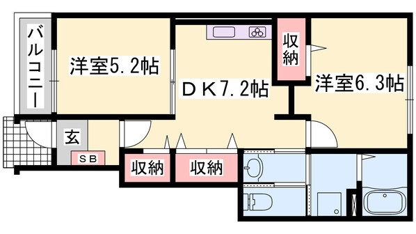 エリタージュＡの物件間取画像